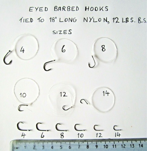 Fishing hooks eyed barbed - hooks,