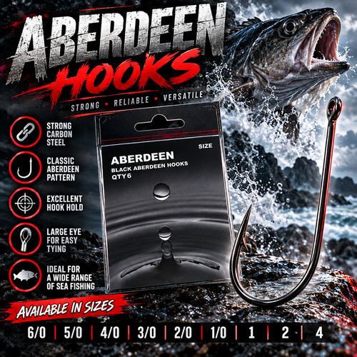 Black aberdeen hooks - black,